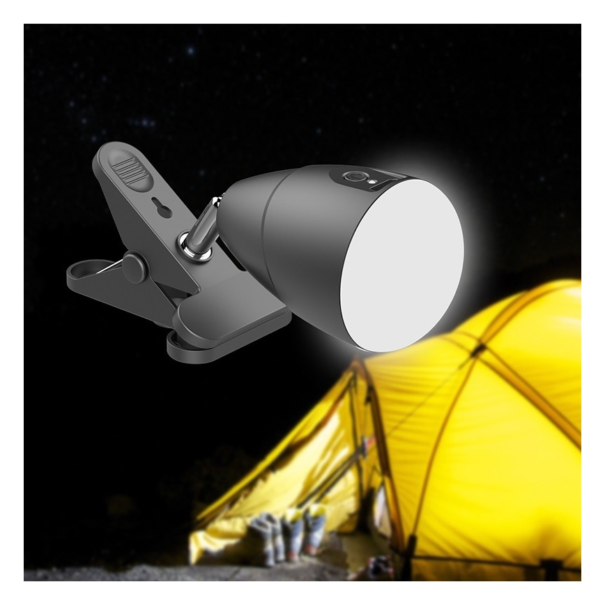 LED Lampička KLIP s USB nabíjením LED/5W/5V 4000K