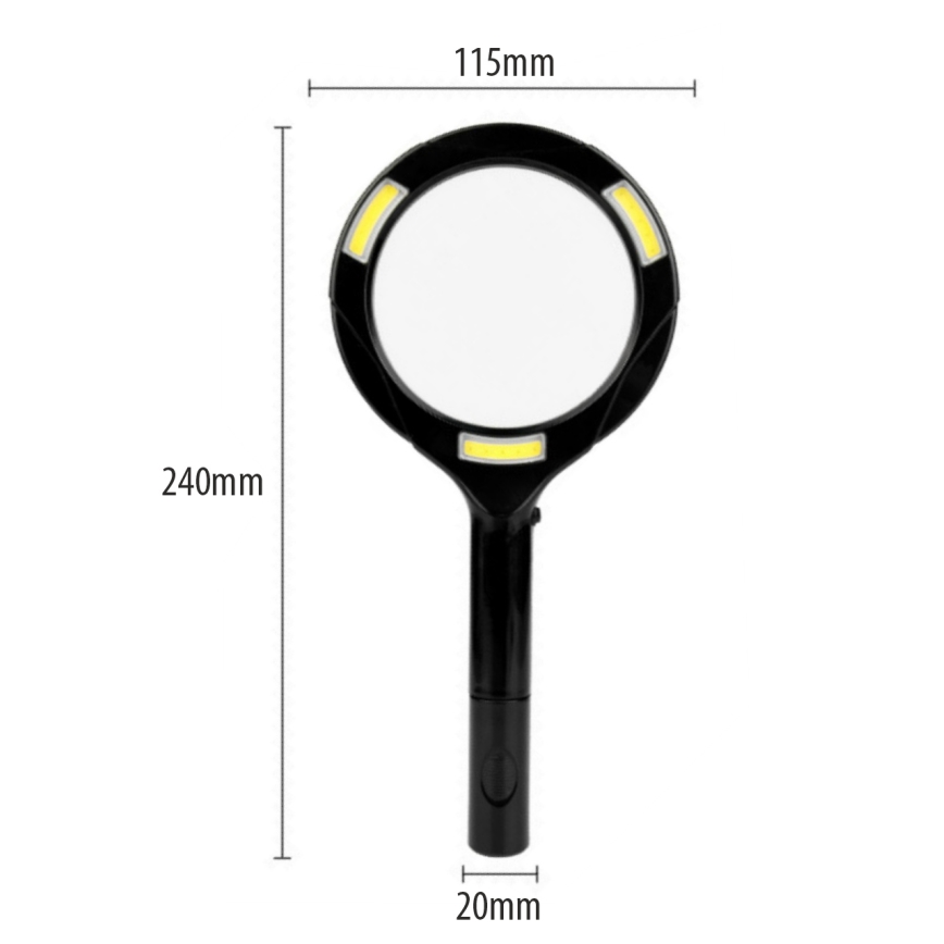 LED Lupa 3×ZOOM s podsvícením LED/3W/2xAA IP22