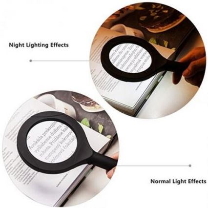 LED Lupa 5×ZOOM s podsvícením LED/3W/2xAA IP44