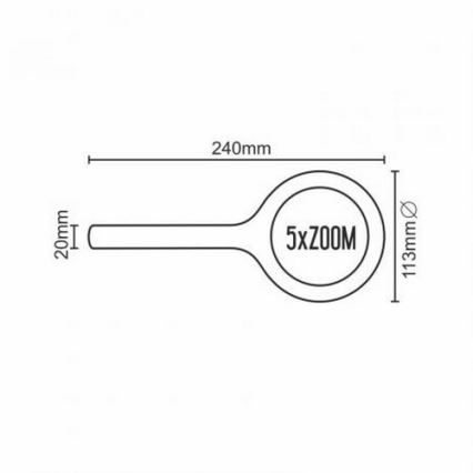 LED Lupa 5×ZOOM s podsvícením LED/3W/2xAA IP44