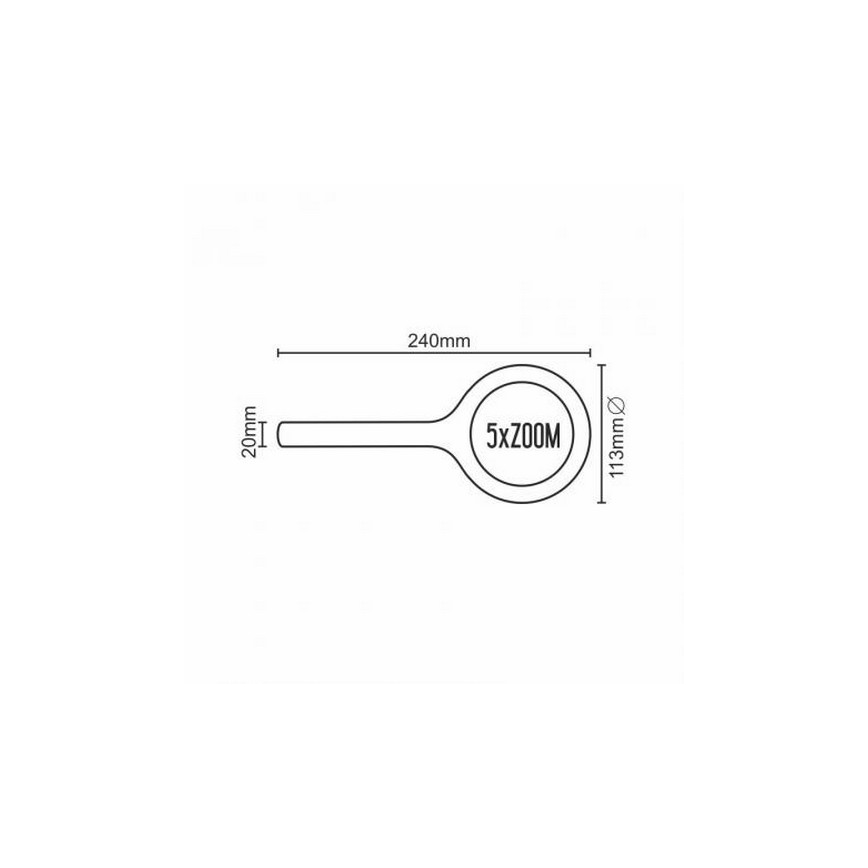 LED Lupa 5×ZOOM s podsvícením LED/3W/2xAA IP44