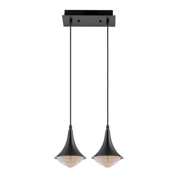 LED Lustr 2xLED/9W/230V černá