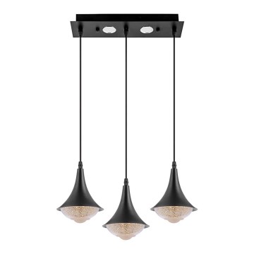 LED Lustr 3xLED/9W/230V černá