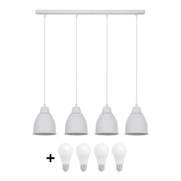 LED Lustr 4xE27/10W/230V bílá 14cm