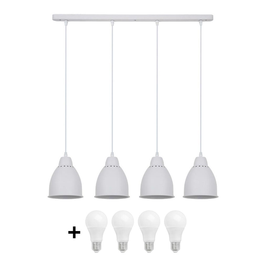 LED Lustr 4xE27/10W/230V bílá 14cm