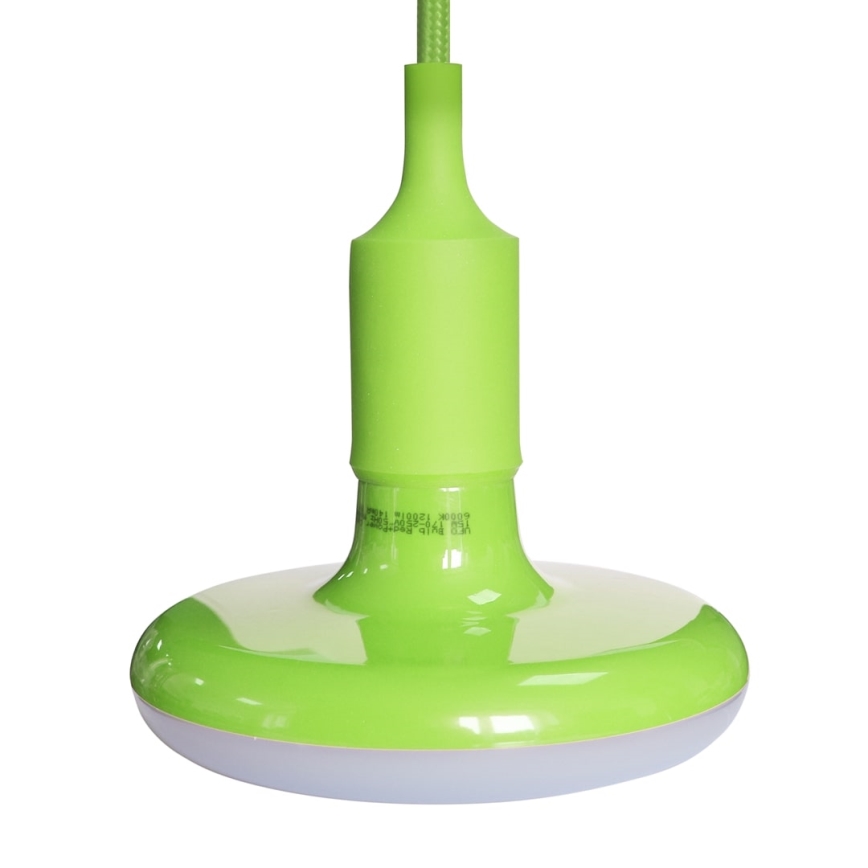 LED Lustr na lanku 1xE27/15W/230V 6000K zelená