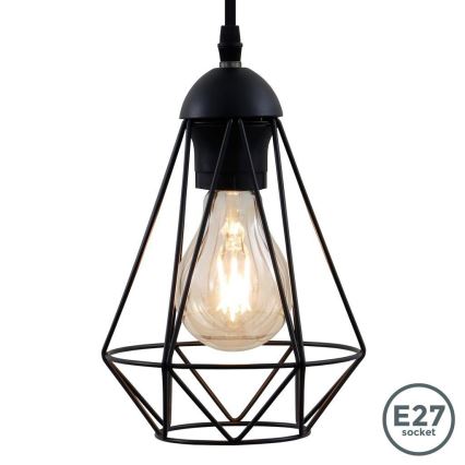 LED Lustr na lanku 1xE27/6,5W/230V 2500K černá