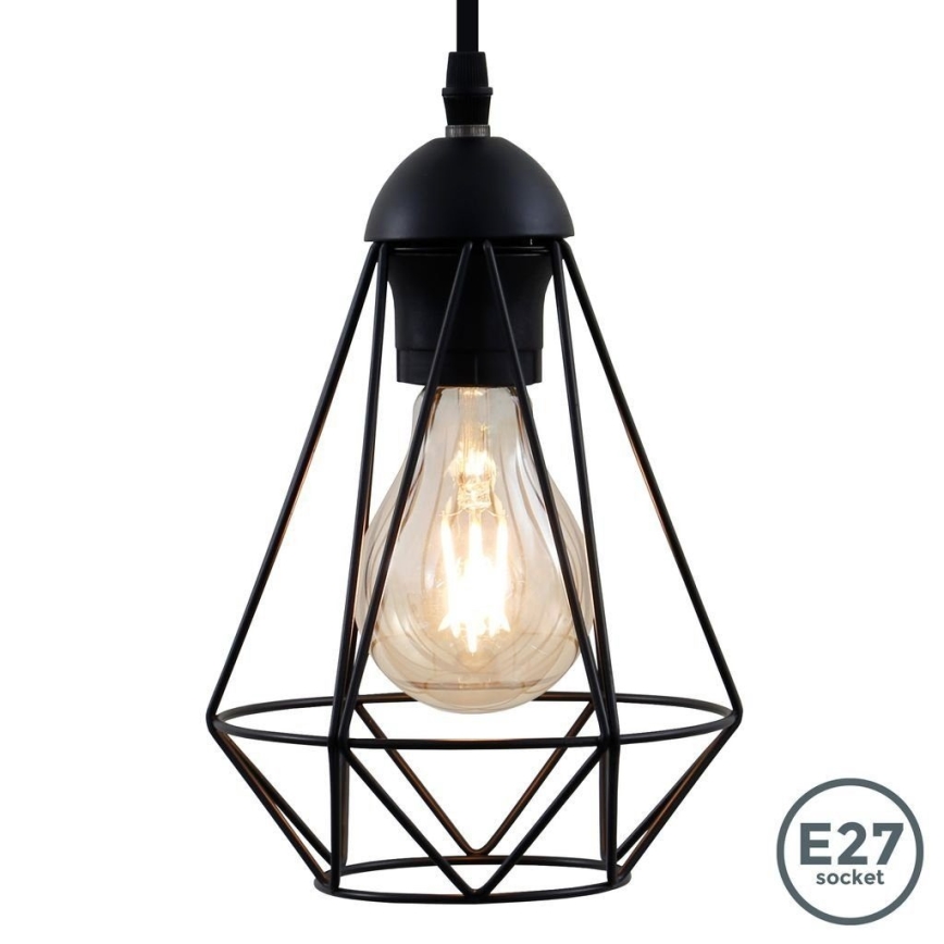 LED Lustr na lanku 1xE27/6,5W/230V 2500K černá