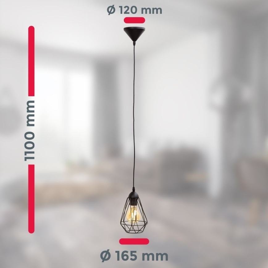 LED Lustr na lanku 1xE27/6,5W/230V 2500K černá