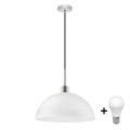 LED Lustr na lanku 1xE27/60W/230V bílá/černá