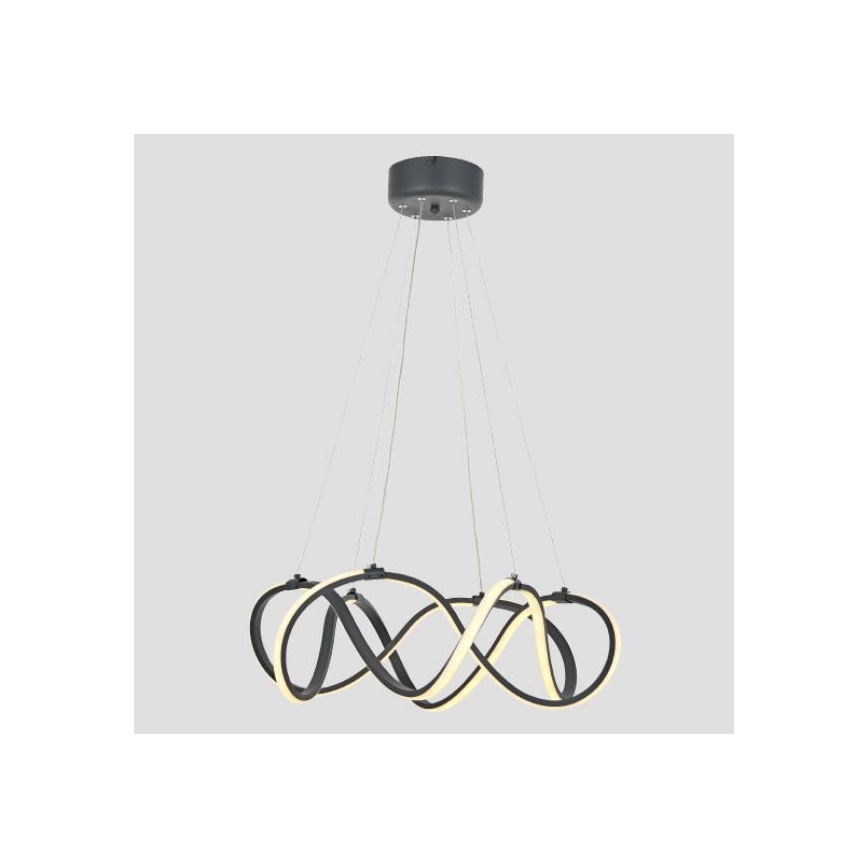 LED Lustr na lanku 2xLED/27W/230V 3000/4000/6000K černá