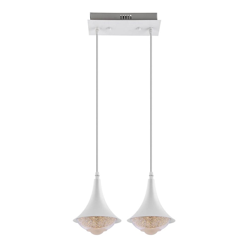 LED Lustr na lanku 2xLED/9W/230V bílá