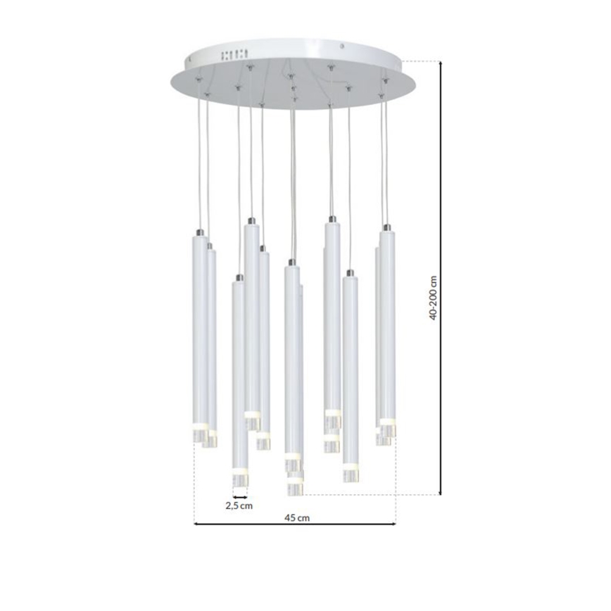 LED Lustr na lanku ALBA 12xLED/1W/230V bílá