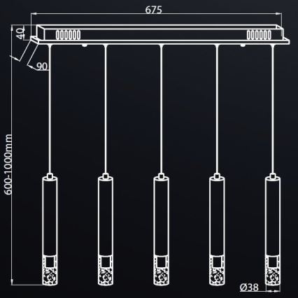 LED Lustr na lanku ALBA 5xLED/25W/230V bílá