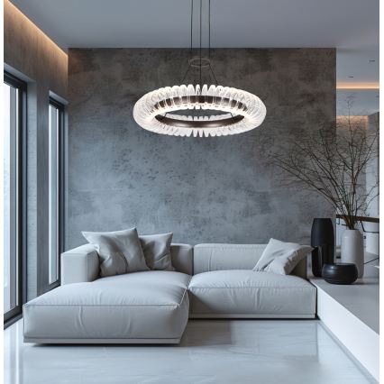 LED Lustr na lanku ALBA LED/39W/230V šedá/čirá