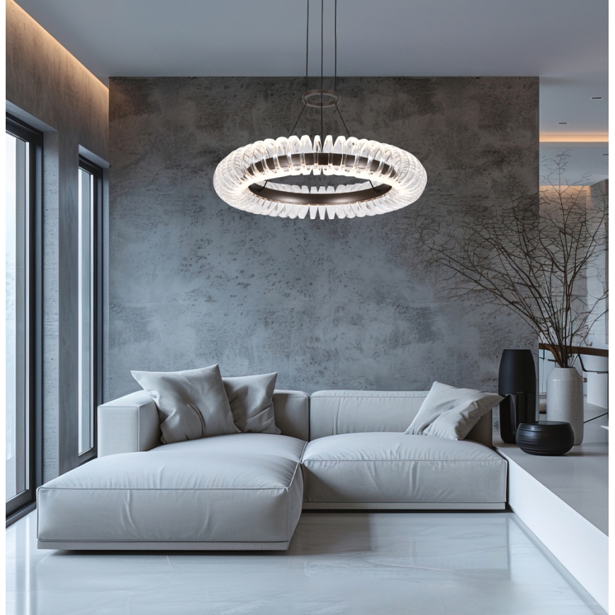 LED Lustr na lanku ALBA LED/39W/230V šedá/čirá