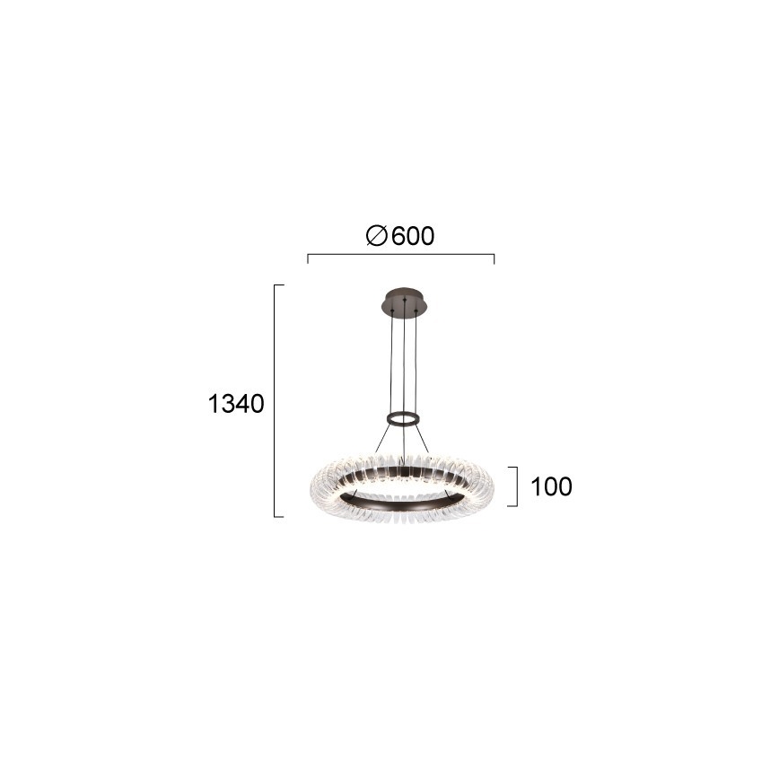 LED Lustr na lanku ALBA LED/39W/230V šedá/čirá