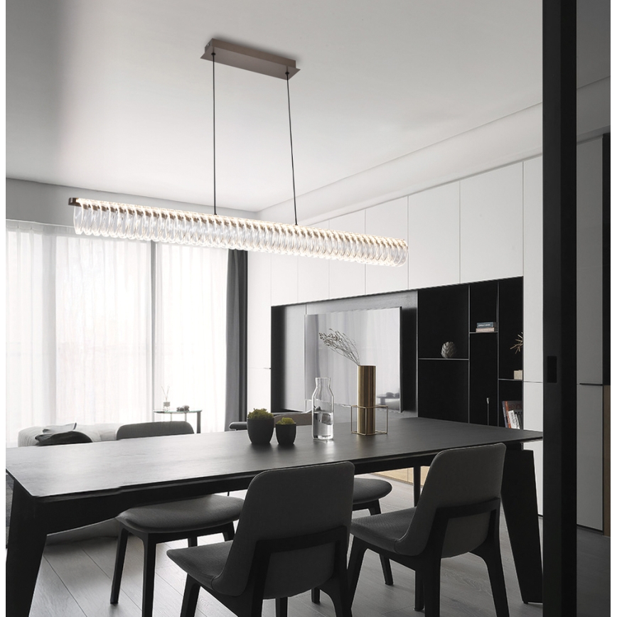 LED Lustr na lanku ALBA LED/39W/230V šedá/čirá