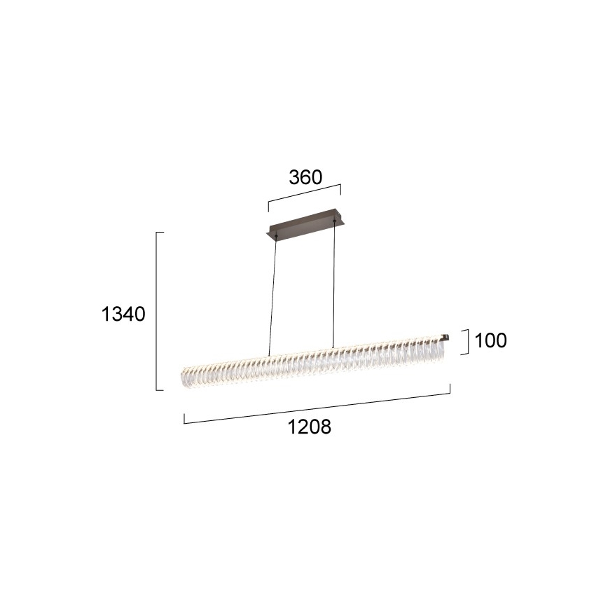 LED Lustr na lanku ALBA LED/39W/230V šedá/čirá