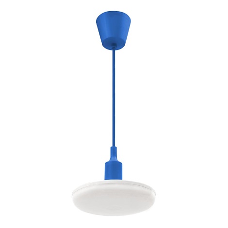 LED Lustr na lanku ALBENE ECO 1xE27/24W/230V modrá