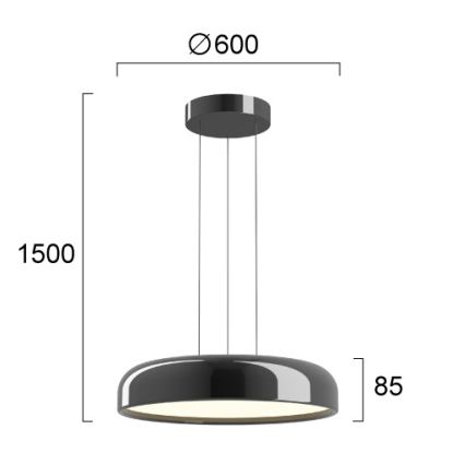LED Lustr na lanku ALENSA LED/60W/230V CRI 94 černá