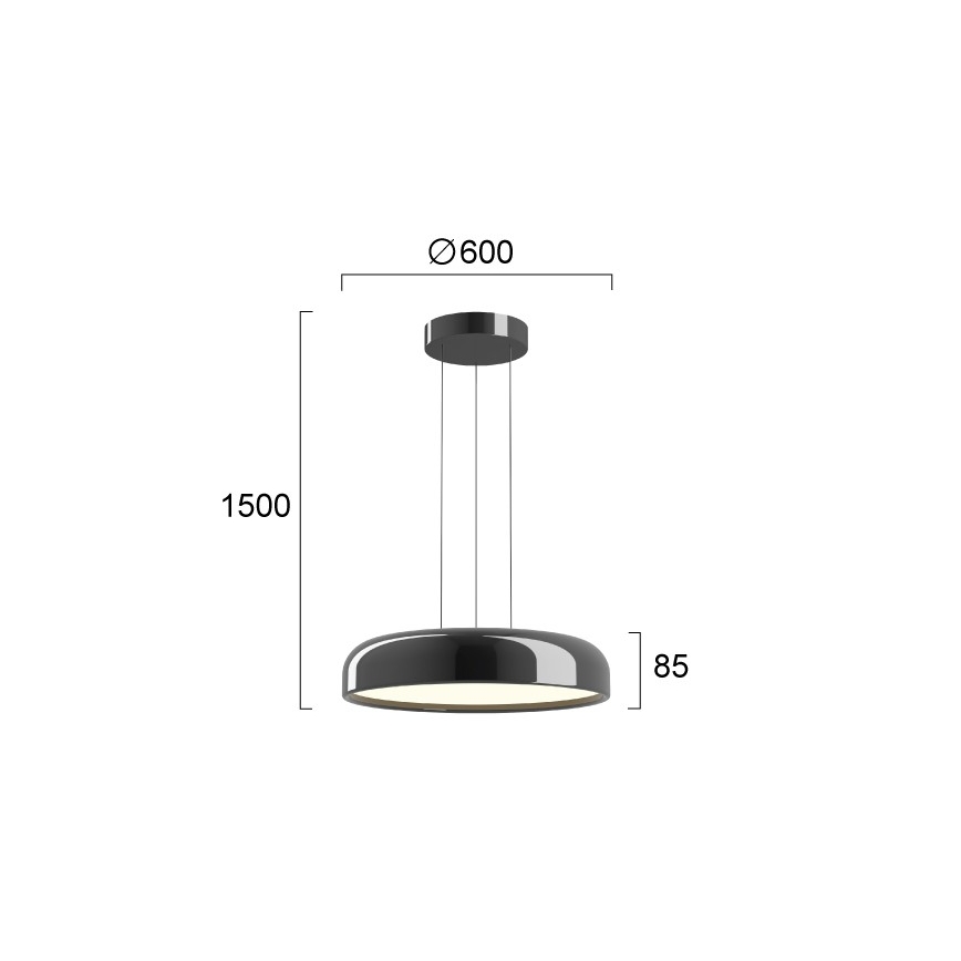 LED Lustr na lanku ALENSA LED/60W/230V CRI 94 černá