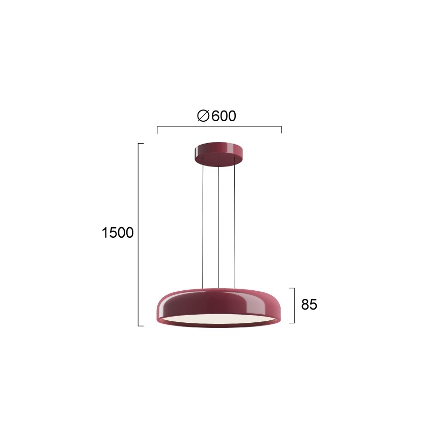 LED Lustr na lanku ALENSA LED/60W/230V CRI 94 červená