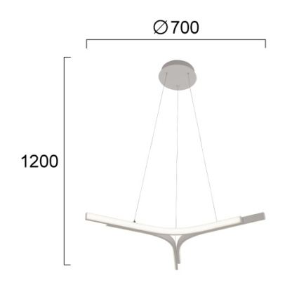 LED Lustr na lanku ALTA LED/30W/230V stříbrná