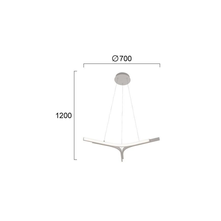 LED Lustr na lanku ALTA LED/30W/230V stříbrná