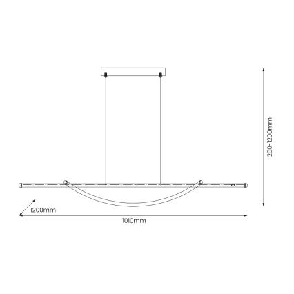 LED Lustr na lanku AMBAR LED/35W/230V černá