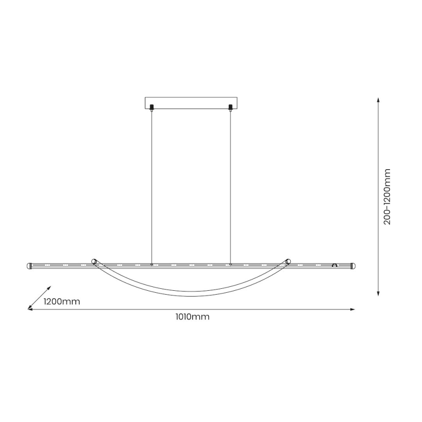 LED Lustr na lanku AMBAR LED/35W/230V černá