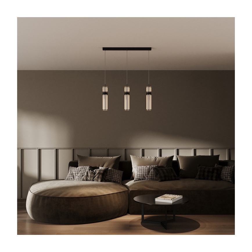 LED Lustr na lanku AMBIENTE 3xLED/6W/230V 3000/4000/6000K černá