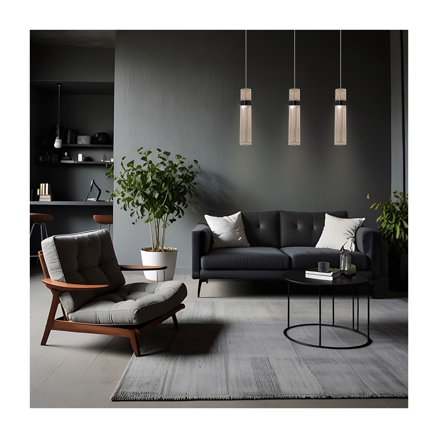 LED Lustr na lanku AMBIENTE 3xLED/6W/230V 3000/4000/6000K černá