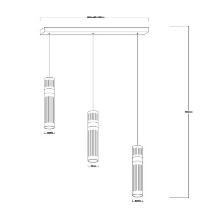 LED Lustr na lanku AMBIENTE 3xLED/6W/230V 3000/4000/6000K lesklý chrom