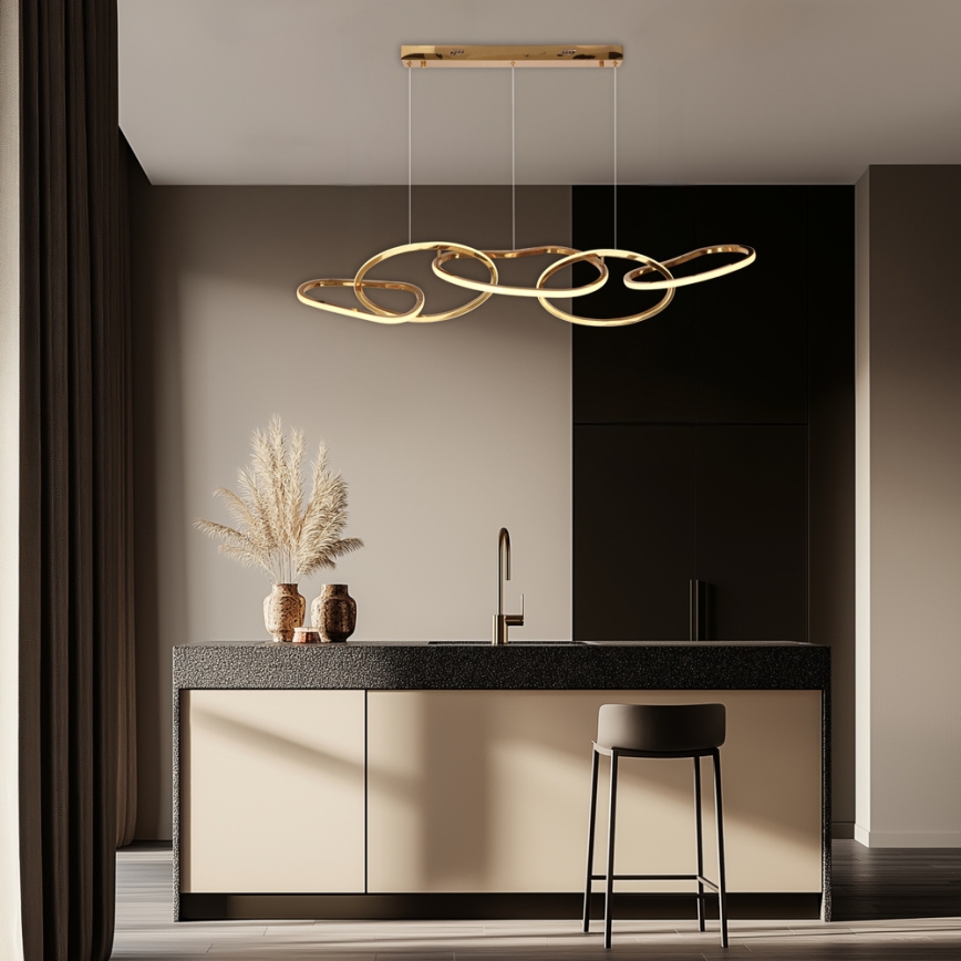 LED Lustr na lanku ANNELI LED/45W/230V 125 cm zlatá