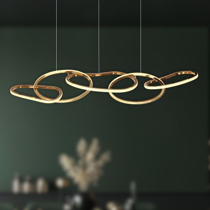 LED Lustr na lanku ANNELI LED/45W/230V 125 cm zlatá