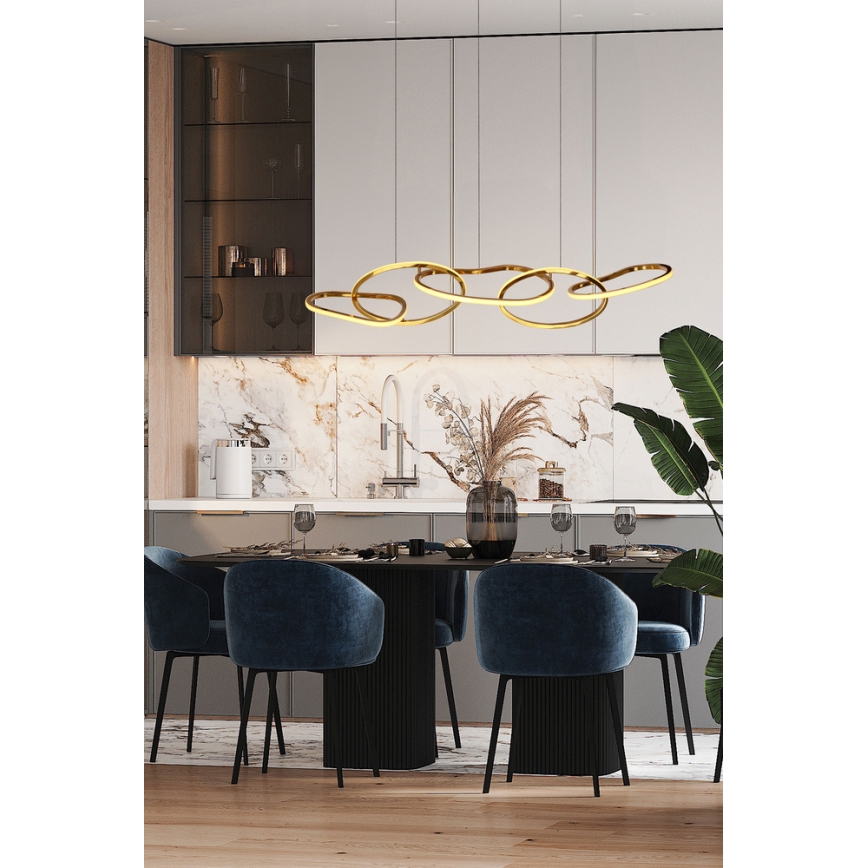 LED Lustr na lanku ANNELI LED/45W/230V 125 cm zlatá