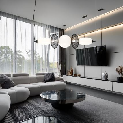 LED Lustr na lanku ARAME LED/32W/230V černá