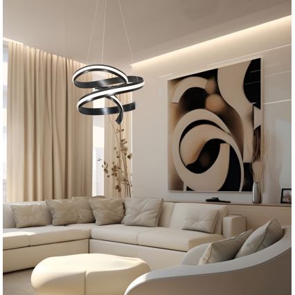 LED Lustr na lanku AREZIA LED/62W/230V černá