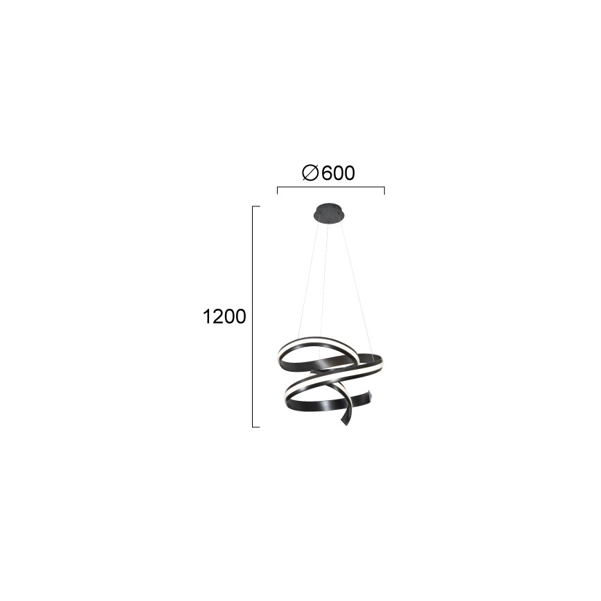 LED Lustr na lanku AREZIA LED/62W/230V černá