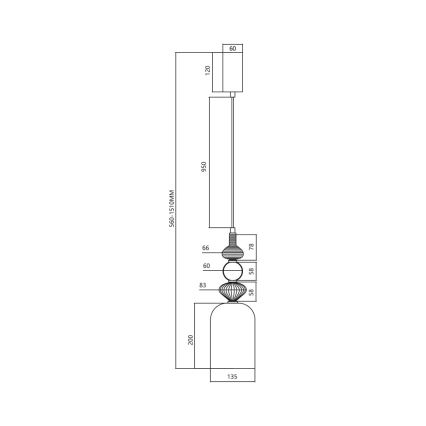 LED Lustr na lanku ARTE LED/12W/230V pr. 13 cm černá