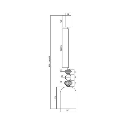 LED Lustr na lanku ARTE LED/12W/230V pr. 16 cm mosaz