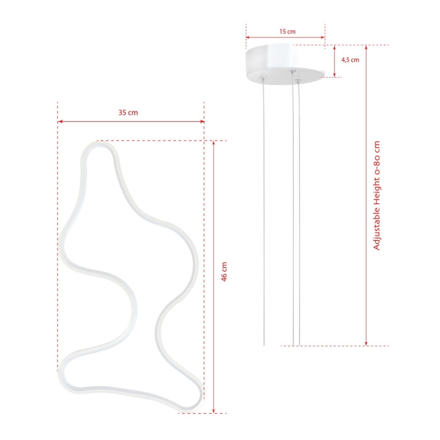 LED Lustr na lanku ARTISAN LED/36W/230V 4000K bílá