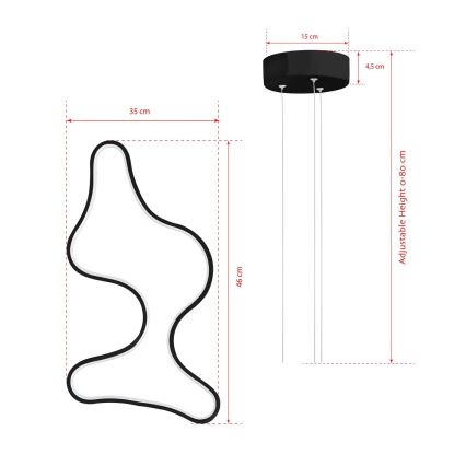 LED Lustr na lanku ARTISAN LED/36W/230V 4000K černá