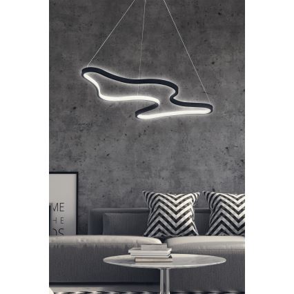 LED Lustr na lanku ARTISAN LED/36W/230V 6500K černá