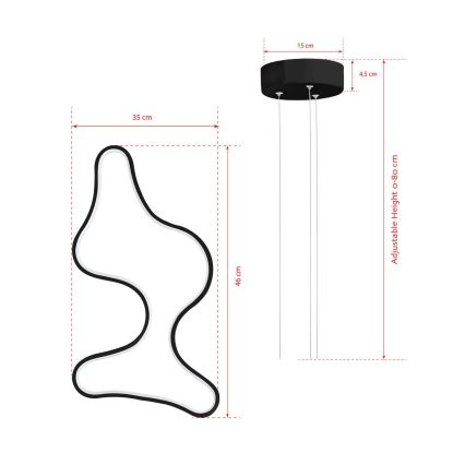LED Lustr na lanku ARTISAN LED/36W/230V 6500K černá