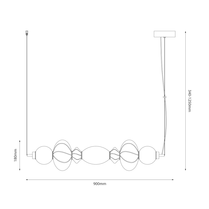 LED Lustr na lanku ASCOLI LED/24W/230V pestrobarevná