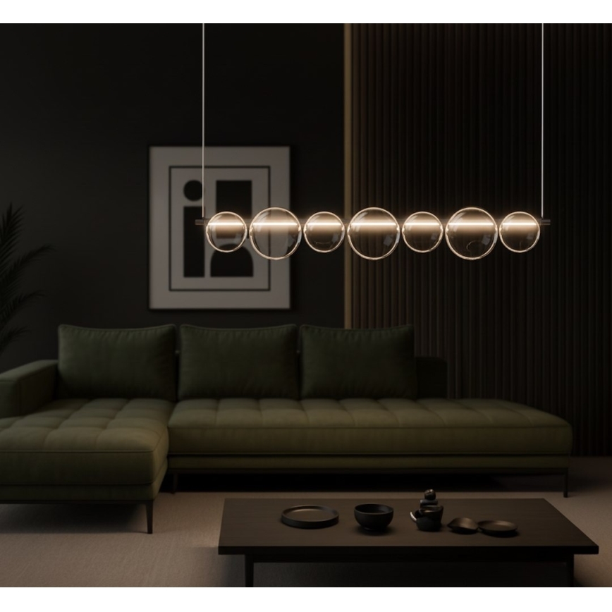 LED Lustr na lanku ATOLA LED/19W/230V černá/čirá