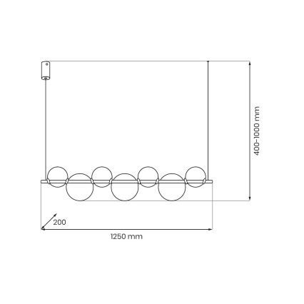 LED Lustr na lanku ATOLA LED/19W/230V černá/čirá