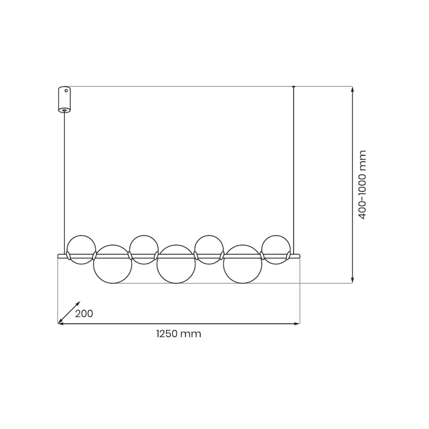 LED Lustr na lanku ATOLA LED/19W/230V černá/čirá